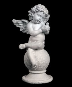 Скульптура - Ангел на шаре с птичкой, арт. 007
