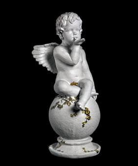 Скульптура - Ангел на шаре с листочками, арт. 012